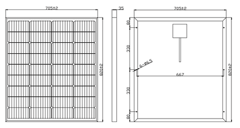 110 Watt Mono Solar Panel - Customized Size and Specs Option