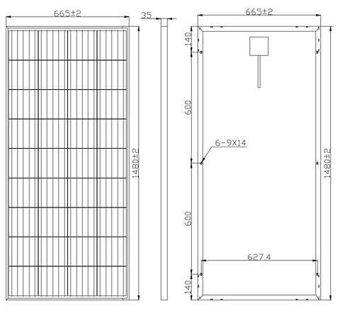 160 Watt Mono Solar Panel - Customized Size and Specs Option