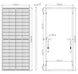210 Watt Mono Solar Panel - Customized Size and Specs Option