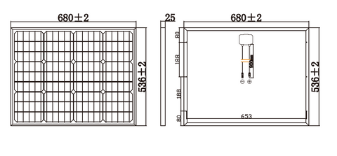 55 Watt Poly Solar Panel - Customized Size and Specs Option
