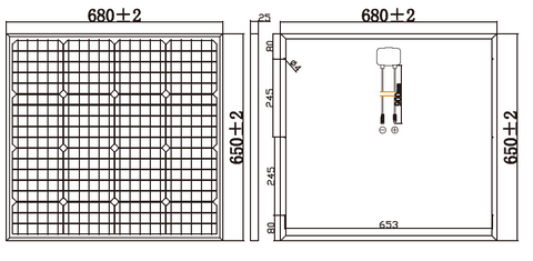 70 Watt Solar Panel - Customized Size and Specs Option